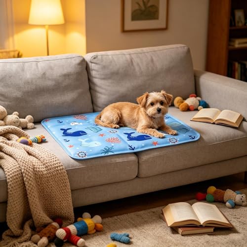Pet Cooling Mat - 30x40cm, Summer Soft Ice Gel Pad, Pressure-Activated Cold Crate Kennel Bed, Waterproof PVC Comfortable Mat | Heat Relief Cushion for Cats and Dogs, Couch, Sofa, Floor, Cage, Home - size: 40x50cm