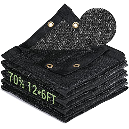 Keten 70% Garden Shade Cloth, 12x6FT HDPE Mesh Tarp with Upgraded Grommets, UV-Resistant Outdoor Sun Shades for Greenhouse, Garden, Patio Plants, Pergola - color: 70%, size: 12x6ft