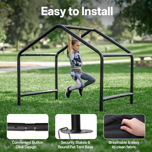 MEWANG Outdoor Dog House - Waterproof Portable Puppy Camping Tent,Ventilation Windows & Sun Protection, Lightweight Snap-fit Design for Small/Medium/Large Dogs, Beach, Backyard, Hiking (Black, Small) - color: black, size: Small