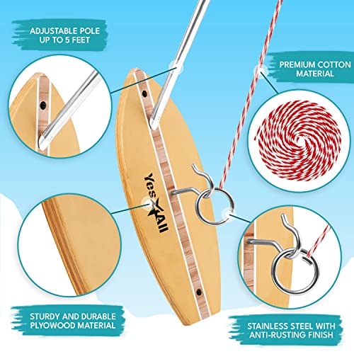 Yes4All Ring Toss Wall Game/Indoor & Outdoor Game for Adults, Camping, Party - color: C. Nature Wood