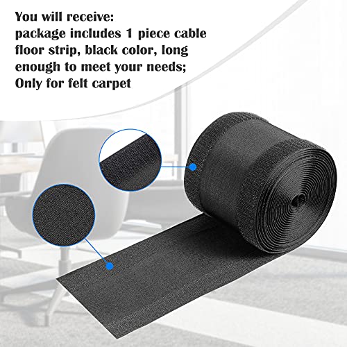 Syhood Cord Cover Floor Cable Protector Carpet Wire Cover Floor Cable Management for Office Carpet Organized and Protect(4 Inch X 30 Feet,Black) - color: Black, size: 4 Inch X 30 Feet