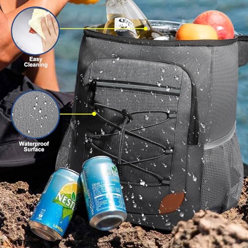 Backpack Cooler Insulated Leak Proof, Lightweight Soft Sided Cooler Backpack for Men Women, Waterproof Beach Cooler Bag Lunch Backpack for Camping Hiking Picnic Fishing Travel Outdoor - color: Dark gray, size: 36 Cans