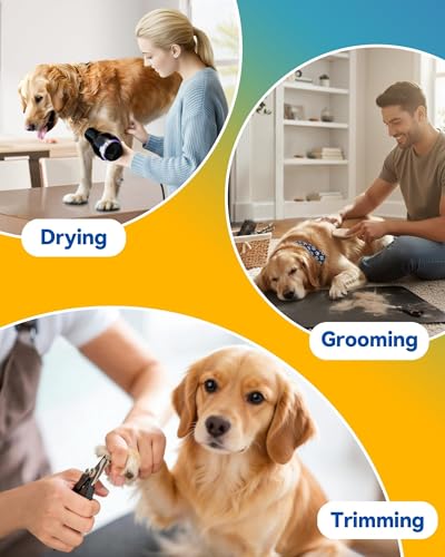 Adjustable Foldable Dog Grooming Arm with Clamp, 26–40 in Height, Safety Hammock & No-Sit Holders, Grooming Restraint for Small & Medium Dogs