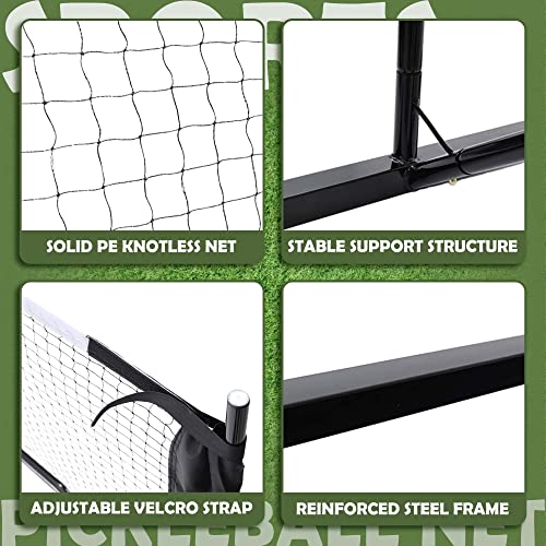 DULCE DOM Pickleball Net Portable Outdoor with Court Marking Kit, 22 FT Pickleball Nets USAPA Regulation Full Size, Pickle Ball Game Net System with Carrying Bag for Driveway Backyards