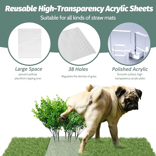8Pcs Fake Grass Plants Pee Post for Dogs to Pee on, Guiding Male Dogs to Urine and Preventing Urine from Splashing Everywhere,Easy to Install and Clean(Eucalyptus Grass) - color: Eucalyptus Grass