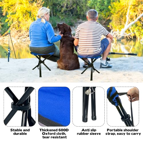 Travel Folding Camping Stool, Use Height 14.6" and Maximum Weight 210 lbs Outdoor Portable Tripod Seat Fishing Chair Seat for Camping Fishing Hiking Gardening and Beach Garden Painting (Blue) - color: Blue