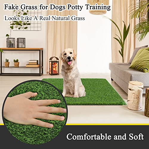 Bsmathom Artificial Grass Rug Indoor Outdoor Rug, Professional Dog Potty Training Rug, Fake Grass Rug Synthetic Grass Mat Door Mats with Drainage Holes for Balcony Patio Garden (39.3 x 31.5Inch) - size: 39.3 x 31.5 Inches