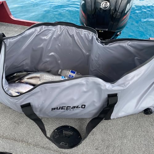 Buffalo Gear Insulated Fish Cooler Bag Portable Fish Kill Bag Keep Ice-cold More Than 48 Hours - color: Grey, size: 48x18in
