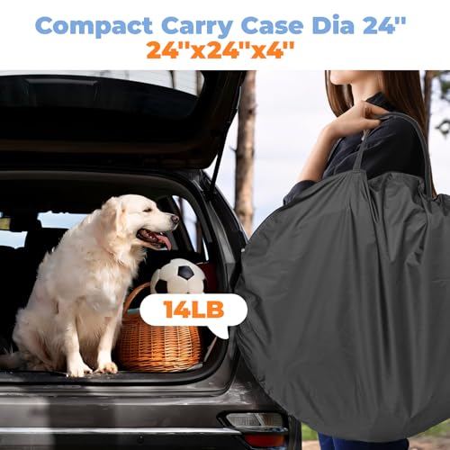 XXLarge Popup Portable Dog Houses, 10'x4.8'H Assembly-Free Gazebo-Style Kennel Dog Playpen Pet Screen Tent Sun Shade Shelter, Dog Crates Canopy for Travel Camping Anti-Bugs with Leakproof Bottom - color: Grey, size: XXLarge, 10' x 10' x 4.8'H