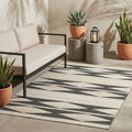 Fab Habitat Outdoor Rug - Waterproof, Fade Resistant, Crease-Free - Premium Recycled Plastic - Neutral Geometric Tribal - Large Patio, Deck, Sunroom, Camping, RV - Cairo - Natural & Black - 6 x 9 ft - color: Cairo - Natural & Black, size: 6' x 9' (Rectang
