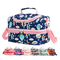 Insulated Kids Dual Compartment Lunch Bags Tote for Girls Boys Toddler Lunch Boxes Pre-School Toddler Kindergarten Picnic Camp Food Cooler Thermal with Strap (Balloon Bunny) - color: Balloon Bunny