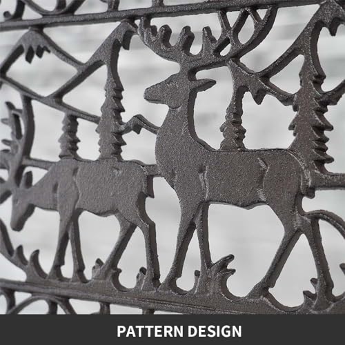 CT Copper Tailor Heavy Duty Cast Iron Doormat,Rectangle Outdoor Mat,Non-Slip Front Door Mat,Entrance Mat,Shoe Scraper,23.23”x 15.35”,Sika Deer Pattern Design - color: Sika Deer