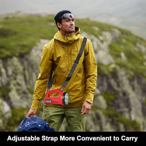 ERAY Rechargeable LED Spotlight Flashlight, Portable Camping Lantern 4800mAh, 7 Light Modes &Waterproof, Super Bright Handheld Spotlight for Hurricane Emergency, Outages, Camping, Hiking - color: Red