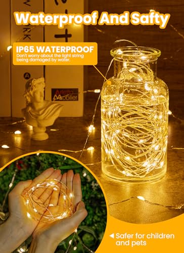 Fairy Lights with Remote, 8 Modes & Timer, 66 Feet 200 Led Christmas Light Twinkle Lights Plug in, Waterproof String Lights for Bedroom Decor Home Girl's Room Garden Party Christmas Decorations - color: Warm White, size: 1Pack - 200 LEDs