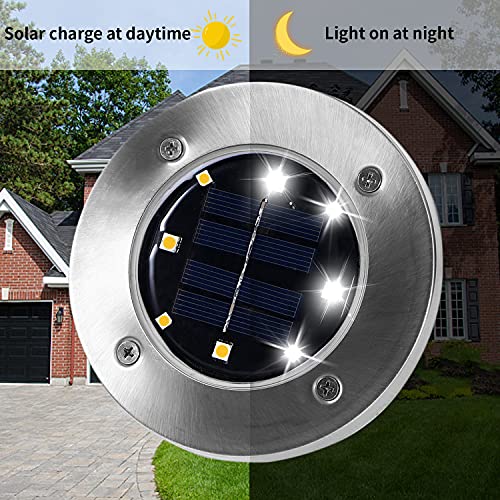 INCX 4.6 inch Solar Lights for Outside,8 Pack Solar Light Outdoor Waterproof, Garden Lights Landscape Lighting for Patio Pathway Lawn Driveway Walkway White - color: Cold, size: 8 Pack
