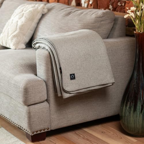 Arcturus Military Wool Blanket - Warm, Thick, Washable - Great for Outdoors, Camping, Stadium Blanket, Picnics, Travel - Car & Bushcraft Survival Kits - color: Stone Gray