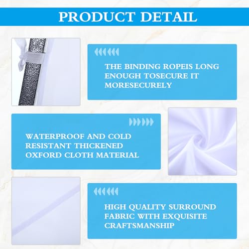 VitalCozy 6 Pcs Canopy Sidewalls for 10x10 ft Pop up Canopy Tent Waterproof Canopy Tent Sidewalls for Outdoor Party Replacement, Sidewall Only, Tent Not Included (White)