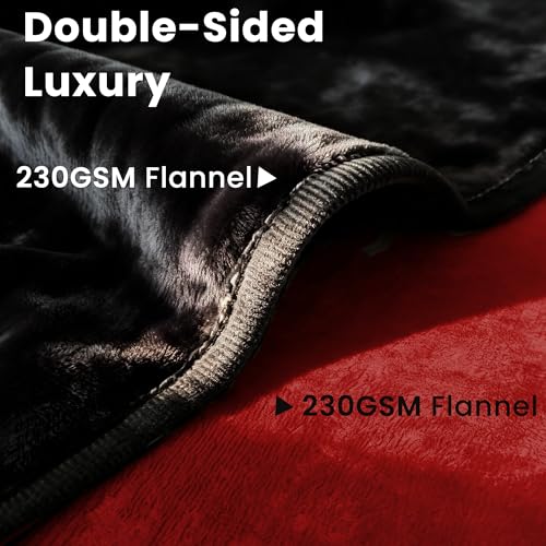 gogobunny Waterproof Blanket for Dogs and Cats, Reversible Flannel Double-Sided Furniture Protector for Couch Sofa Bed Against Spills & Pet Fur (60" x 80", Black/Red) - color: Black/Red, size: 60" x 80"
