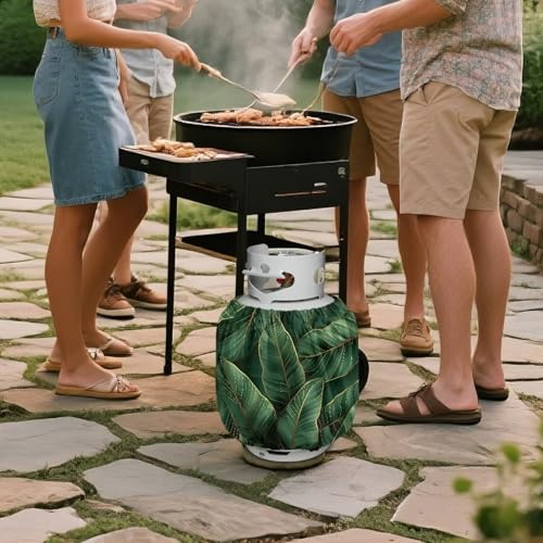 Rv Propane Tank Cover Leaf Green Gas Tank Covers Protective Covers for Grill, Travel Trailer RV and Outdoor Use Windproof Weatherproof Gas Carrier - color: Leaf Green