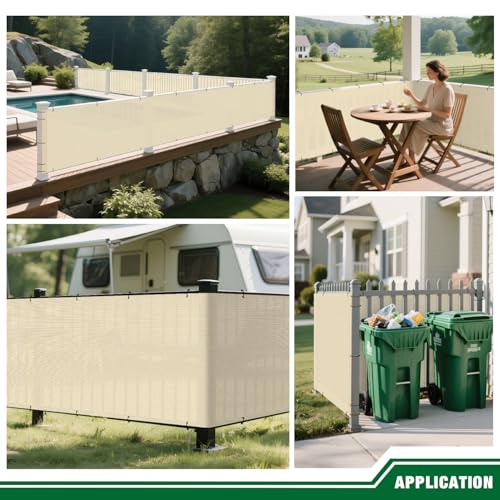 2.5'x3' Balcony Privacy Screen Fence Panels Outdoor Deck Shade Fencing, Apartments Railing Cover UV Protection Outside Screen for Patio Porch, Beige - color: Beige, size: 2.5'x3'