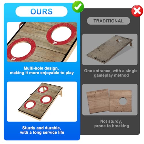 Portable Cornhole Board Set with Bean Bags,Choose 3 * 2 ft or 2 * 1 ft Cornhole Boards for Adults Kids Cornhole Games for Indoor and Outdoor Party Camping Equipment - size: 2*1 FT