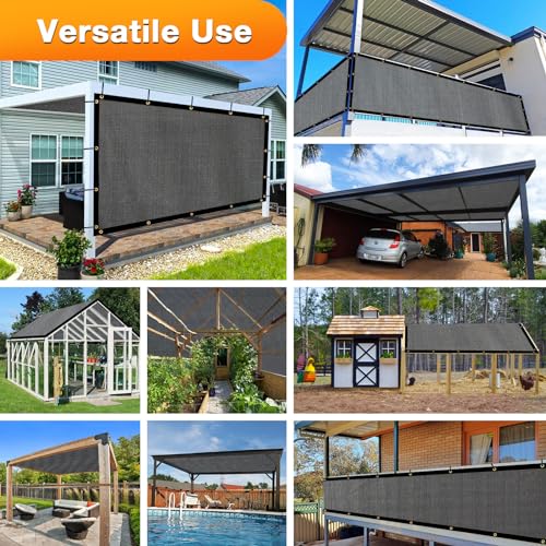 Artpuch Outdoor Pergola Shade Cover 4x5 FT Sun Shade Cloth with Grommets Dark Grey Commercial Grade Patio Privacy Screen Shade Canopy (Customized Available) GN04 - color: Dark Grey, size: 4' X 5' Customized