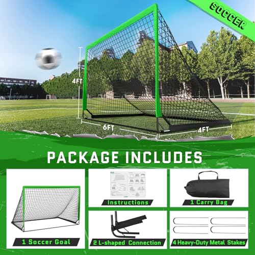KTRIO 6x4 ft Soccer Goal for Backyard, Portable Soccer Net, Large Foldable Soccer Goals with Carry Bag for Kids Youth Teens Sports - style: Contemporary