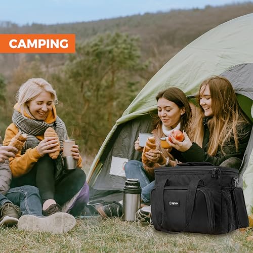OPUX Soft Cooler Bag, Insulated Collapsible Lunch Cooler Tote for Men Work Camping Beach Travel, Portable Soft Sided Leakproof Waterproof Large Lunch Bag Box with Shoulder Strap 30 Cans, Black - color: Black, size: 30 Cans