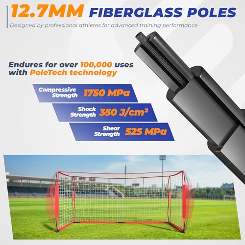 Soccer Goal, 12X6 FT Soccer Goals for Backyard, Portable Soccer Net for Outdoor Practice Training, Quick Setup Soccer Practice Equipment with Metal Base - style: Classic Net