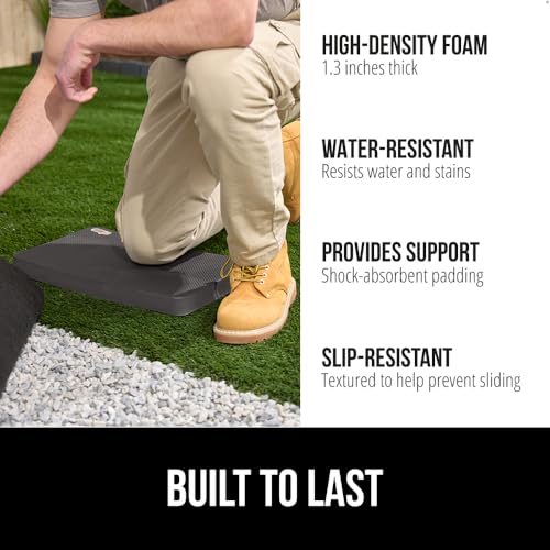 GORILLA GRIP® Extra Thick Patent Pending Supportive Foam Kneeling Pad, Large Cushion Knee Pads for Gardening, Baby Bath Time, Dirt and Water Resistant, Workout, Garden Supplies, 17.5x11, Charcoal - color: Charcoal