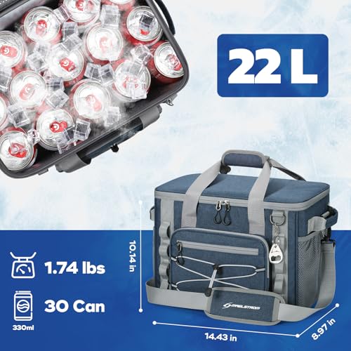 Maelstrom Soft Sided Cooler Bag, 30/40 Can Collapsible Insulated Ice Chest, Large Leakproof Portable Storage for Camping, Travel, Kayaking & Beach - color: 3.Blue, size: 30 Can