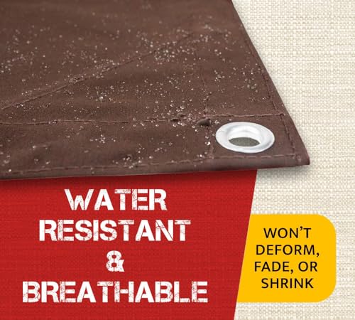 Mytee Products 7' x 9' Dark Brown 12oz Canvas Tarp with Grommets - Water Resistant - Heavy Duty Canvas Tarps - Multipurpose Tarpaulin Cover for Canopy Tent, Roof, Camping, Semi Trucks & Cargo - color: Dark Brown (1 Pc), size: 7' x 9'