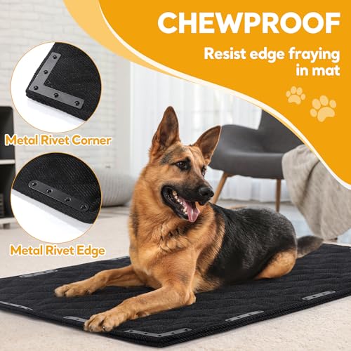 HOMBYS Chew Proof Dog Bed Mat with 12 Metal Rivets - Indestructible Kennel Pad for Teething Puppies & Aggressive Chewers, Durable Waterproof Crate Mat for Small Dogs, 23" x 17" (Indoor/Outdoor Use) - size: 23" X 17"