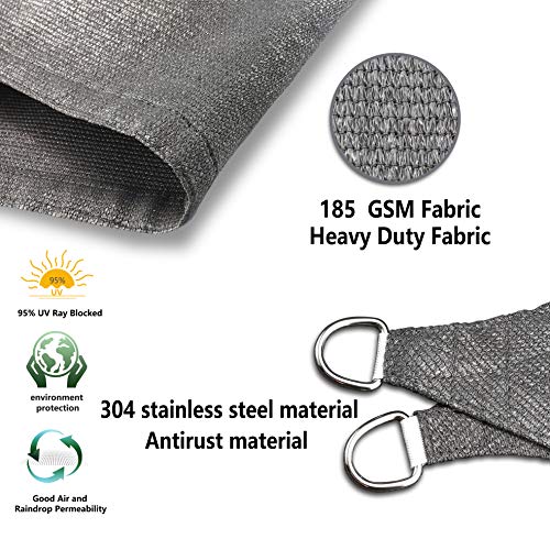 Tronssien Rectangle 10'x13' Sun Shade Sail,95% UV Blockage Canopy Awning for Outdoor Patio and Garden, Yard Activities - color: Graphite, size: 10'x13'