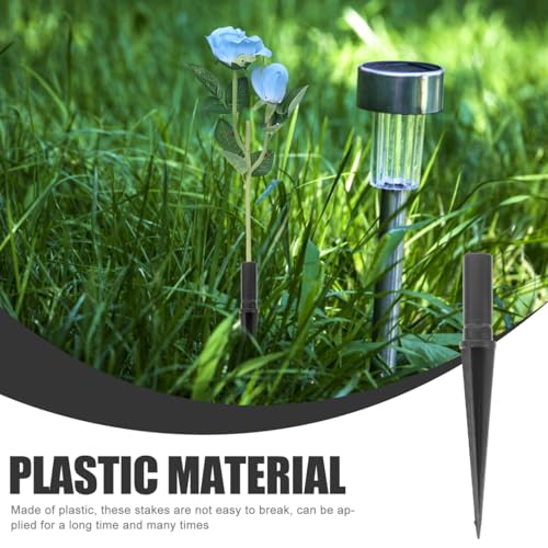 Hemobllo 20-Pack Solar Light Stakes Replacement - Heavy Duty Plastic Ground Spikes with M8 Hole - 4.32" Long Landscape Lighting Stakes for 0.47" (12mm) Diameter Poles - Weatherproof Garden Lawn Spikes