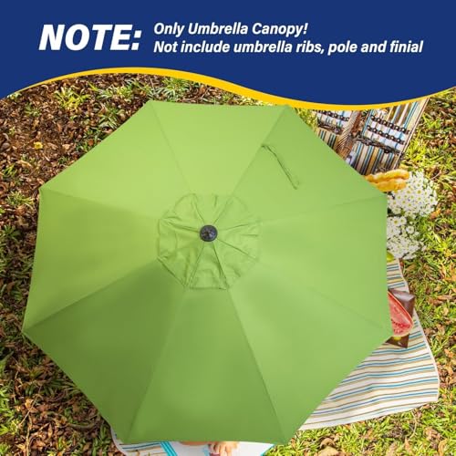 9ft Market Patio Umbrella Canopy - 8 Ribs Canopy Replacement - UV Protective UPF 50+ and Fade Resistant Patio Canopy - Wind Vent Replacement Canopy Cover (Canopy Only) (Purple) - color: Lime