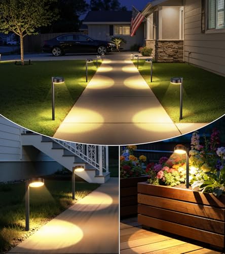 ELECLINK Solar Pathway Lights Outdoor, 12 Pack Waterproof Path Light with Bigger LED Lens, Brighter Up to 12 Hrs Outdoor Solar Light for Walkway Driveway Yard Garden Patio Garden