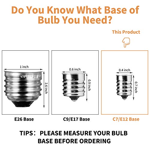 25-Pack Edison Replacement Light Bulbs,7-Watt E12 Candelabra Base ST40 Replacement Clear Glass Light Bulbs for Outdoor Patio ST40 String Lights, Warm White - style: E12 Bulbs - 25 PC