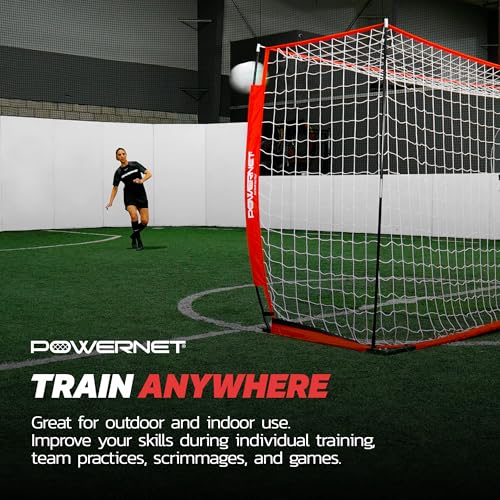 PowerNet Soccer Goal for Backyard, 3Mx2M / 6x4 / 8x4 / 12x6 / 14x7 /18.5x6.5 / 21x7 / 24 x 8 Portable Soccer Net, Sports & Outdoors Training Equipment, Quick Setup 1 Goal & Zipper Storage Bag - style: 14 x 7 FT