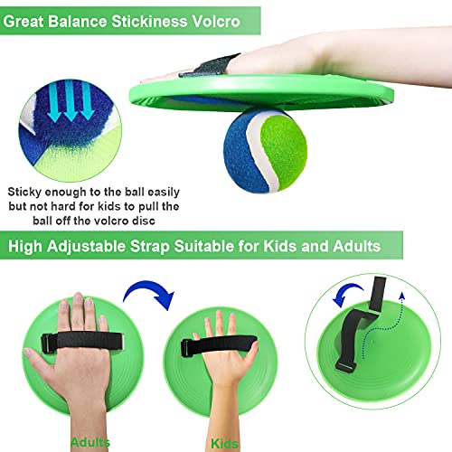 Jalunth Ball Catch Set Games Toss Paddle - Beach Toys Back Yard Outdoor Pool Backyard Camping Throw Age 3 4 5 6 7 8 9 10 11 12 Years Old Boys Girls Kids Adults Family Pink Blue Gifts 2 Pack - color: Pink+azure 4 Pack