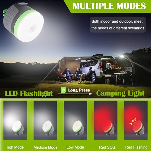 LIT-PaTH LED Camping Lantern, Rechargeable Light with Magnet Base, 4400 mAh, Survival Kit for Emergency, Hurricane, Outage, Large Green, 1 Pack - size: 1-Pack, style: Large Green