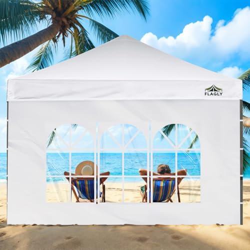 10x10 Pop Up Canopy Sidewall - 1 PC 300D Waterproof Attachable Tent Wall, Privacy Shade for Outdoor Events, Vendor Booths (Tent Not Include, with PVC Church Window) - style: with PVC Church Window