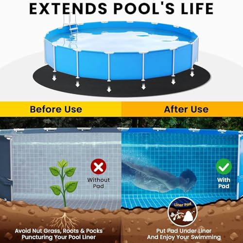 Pool Liner Pad, Heavy Duty Puncture Protection Non Slip Ground Mat, Strong Pool Base Cloth, Durable Protective Underlay Sheet | Safe Pools Floor Protection for Home Garden Yard Patio Lawn Use