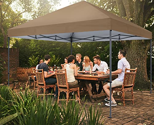 COOSHADE Durable Easy Pop Up Canopy Tent 12x12Ft(Khaki) - color: Khaki, size: 12x12Ft
