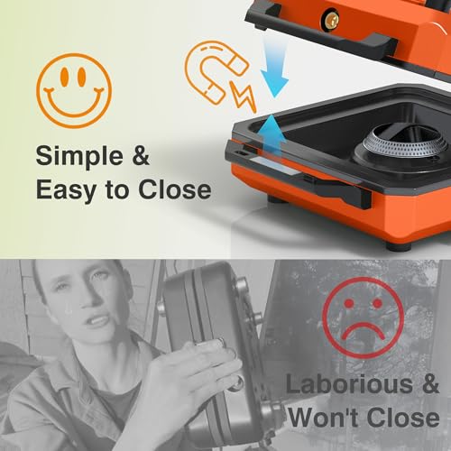 ODSD 2 Burner Camping Stove with Windshield, 20000 BTU Propane Camp Stove, Portable Folding Gas Stove, Camping Essentials Gear Includes Frying Pan, Coffee Stand & Carry Bag, Orange - color: Orange