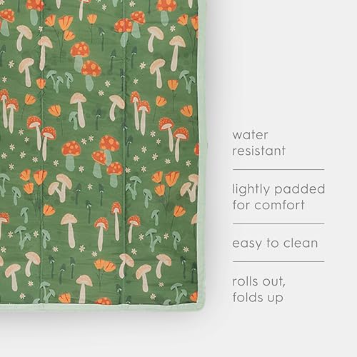 Little Unicorn 5'x7' Outdoor Family Picnic & Beach Blanket | Durable & Water-Resistant Fabric | Compact Fold & Easily Wipes Clean | Zipper Pocket (Woodland Mushroom) - color: Woodland Mushroom, size: 5 x 7