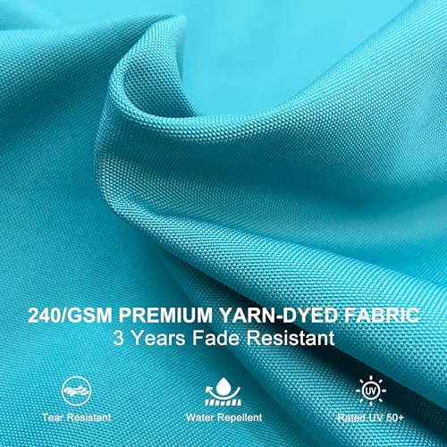 PURPLE LEAF Patio Umbrella 9ft Outdoor Square Umbrella Large Cantilever Umbrella Windproof Offset Heavy Duty Sun for Garden Deck Pool Patio, Turquoise Blue - color: Turquoise Blue, size: 9' X 9'