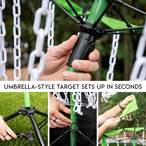 Franklin Sports Disc Golf Baskets - Portable Disc Golf Target with Chains Included - Disc Golf Basket Stand Equipment for Hole + Course Creation - style: Starter Plastic Chain