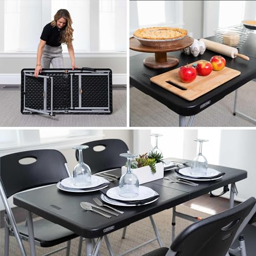 Lifetime Fold-in-Half Adjustable Folding Table, 4-Foot