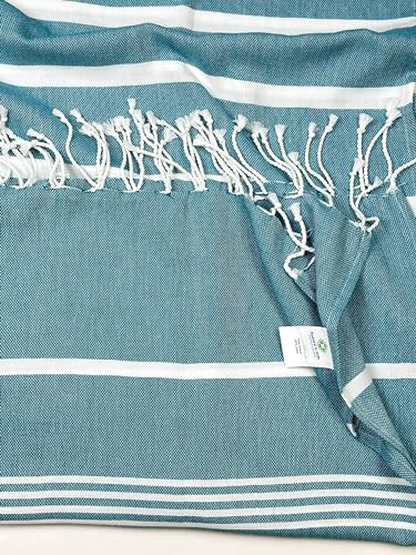 Beach Towel 100% Cotton Turkish Beach Towel Adult 38x70 Inch Pre-washed Absorbent Extra Large|Sand Free Quick Dry BathTowels|Lightweight Blanket|Travel Cruise Camping Spa Gym Yoga Towel|Ocean Depths - color: Green